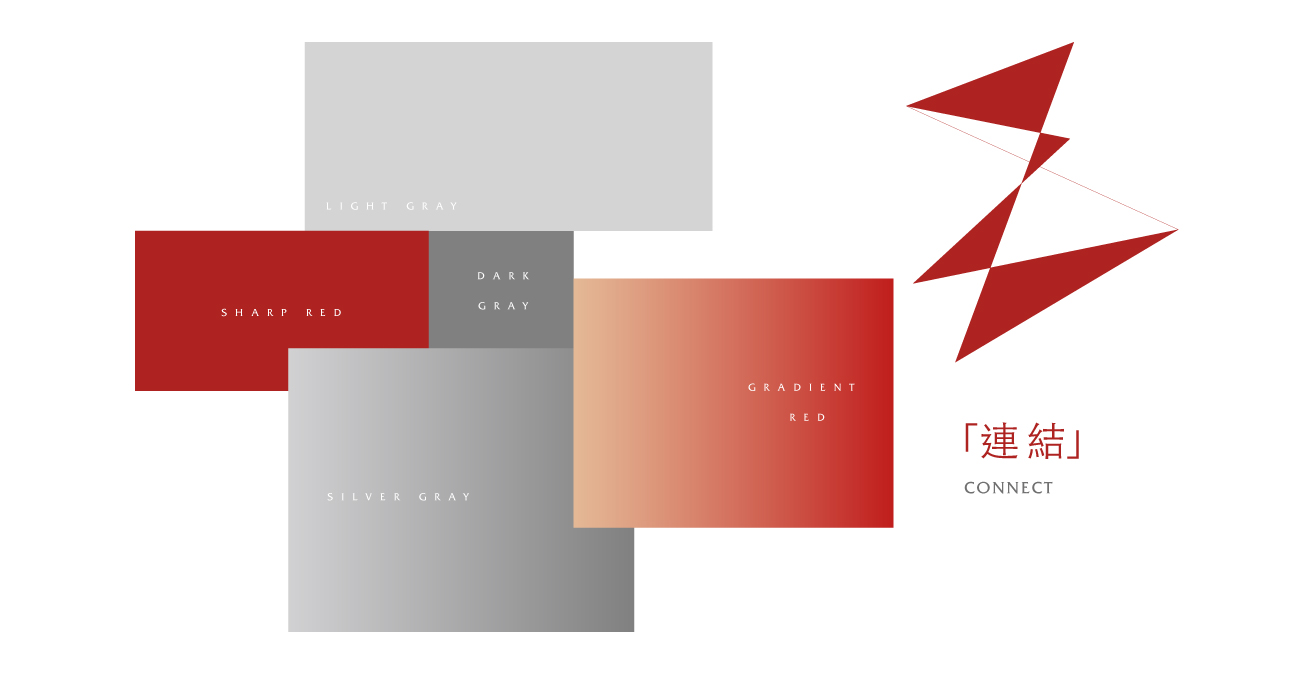 夏普的產品與生活息息相關，訊號的發出與接收是所有產品運作的基礎，也是我們日常生活中不可或缺的元素。基於這一點，我們延伸出了「連結」的概念，象徵著線與線之間的聯繫與互動。